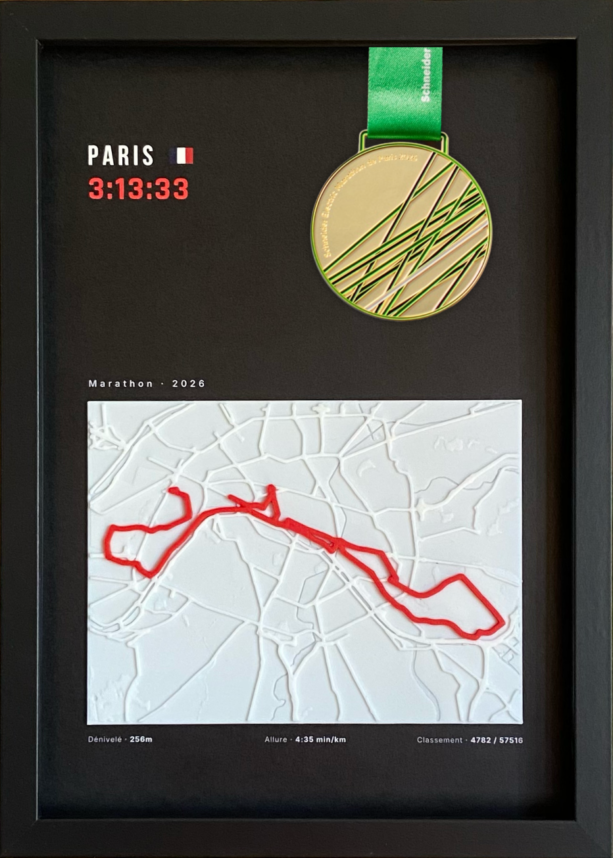 Affiche Finisher · Marathon de Paris 2026 - Black & White