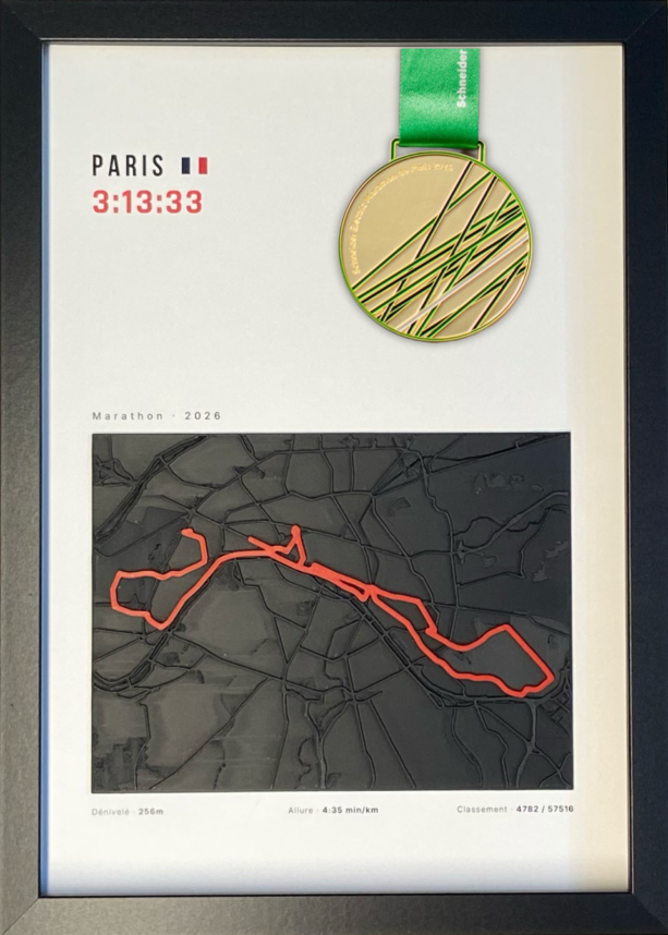 Affiche Finisher · Marathon de Paris 2026 - Signature
